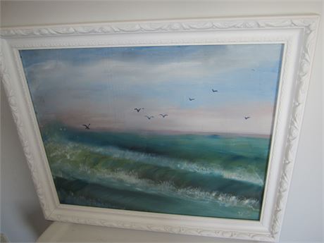 Hand Painted Beach Seagull Picture