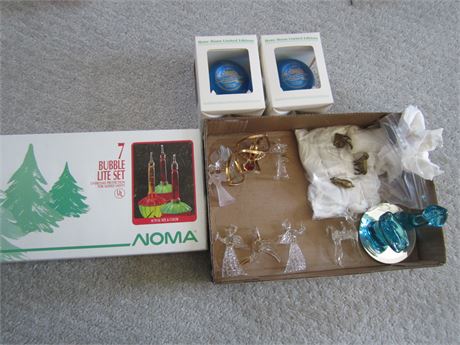 Noma Lights, Glass Figure Ornaments & Metal Mini nativity Lot