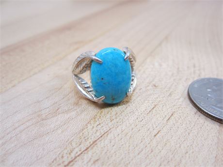 Turquoise Sterling Silver Ring Signed