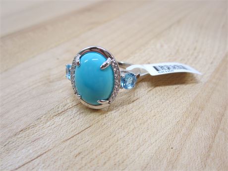 DK Sterling & Turquoise Ring Blue Stone (most rings are sz10)