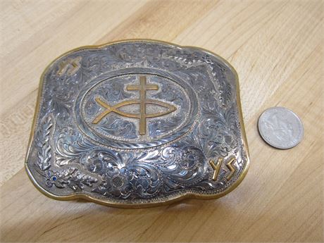 Vintage Cross YS Buckle Silver plated
