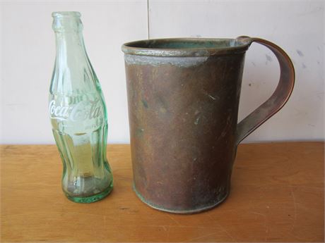 Vintage Large Brass Mug/ Tankard