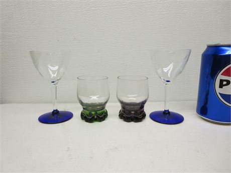 Art Glass Shot Glass Lot of 4