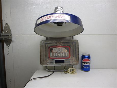 Bud Light Sign & Light from Bills Bar in Newton Ks. (Needs Repaired)