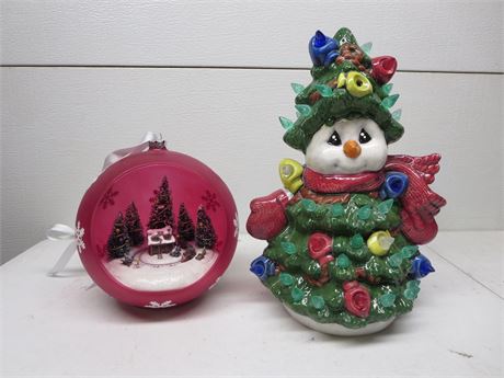 Christmas Lot, Snowman Tree & Train Ornament.